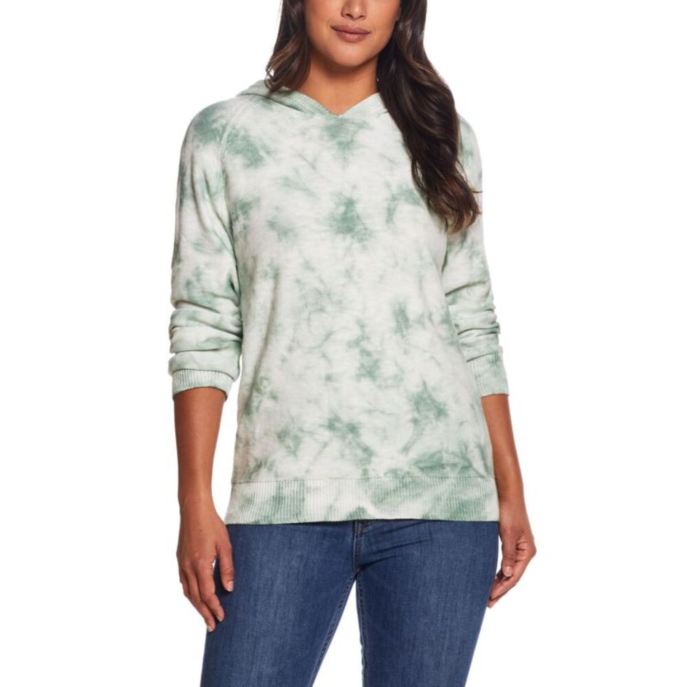Womens Water Color Slub Hoody Sweater